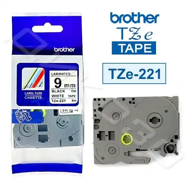 Kompatibles laminiertes Schriftband — Brother TZe-221, 9 mm × 8 m