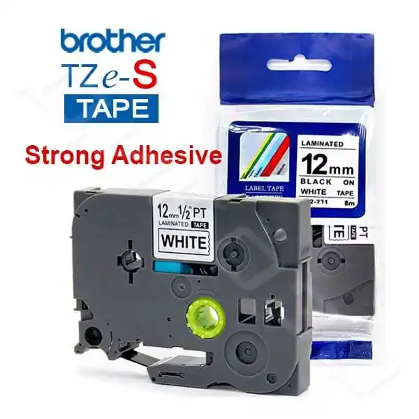 Kompatibles laminiertes Schriftband — Brother TZe-S211, 6 mm × 8 m Extra Strong