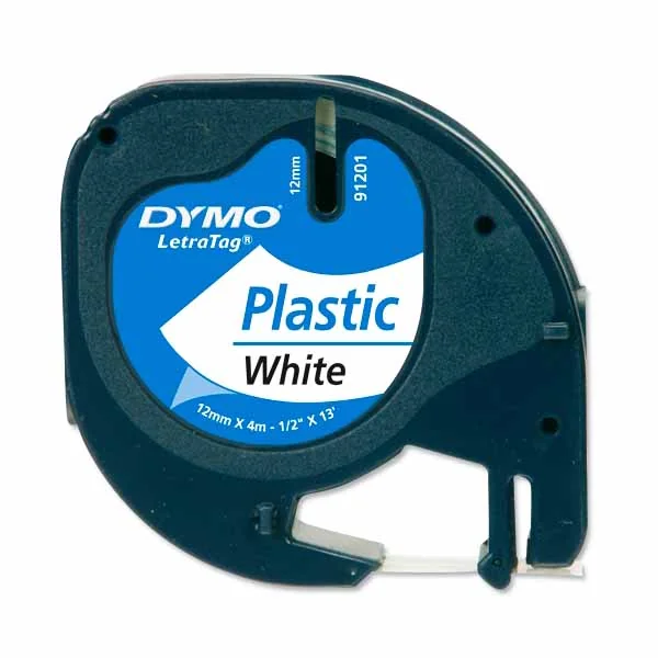 Kompatible Kassette für DYMO LetraTag 91201 Plastic, 12 mm × 4 m