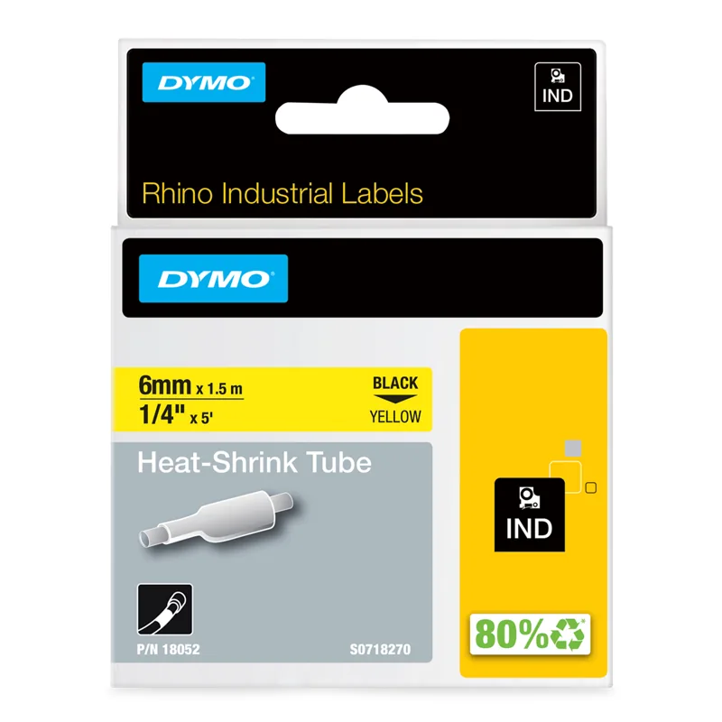 Schrumpfschlauch — DYMO Rhino 18052, 6 mm, gelb